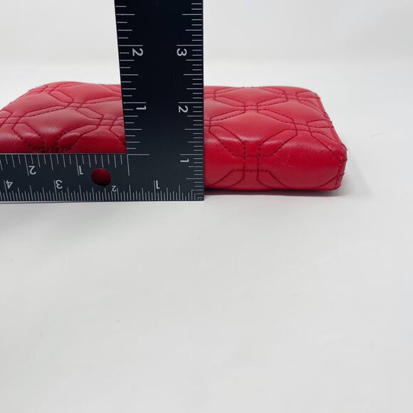 Kate Spade Red Leather Quilted Astor Court Neda Wallet Accordion Zip Around - Picture 13 of 15